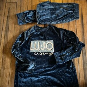 Liu Jo Velvet Loungewear Set in Dark Blue